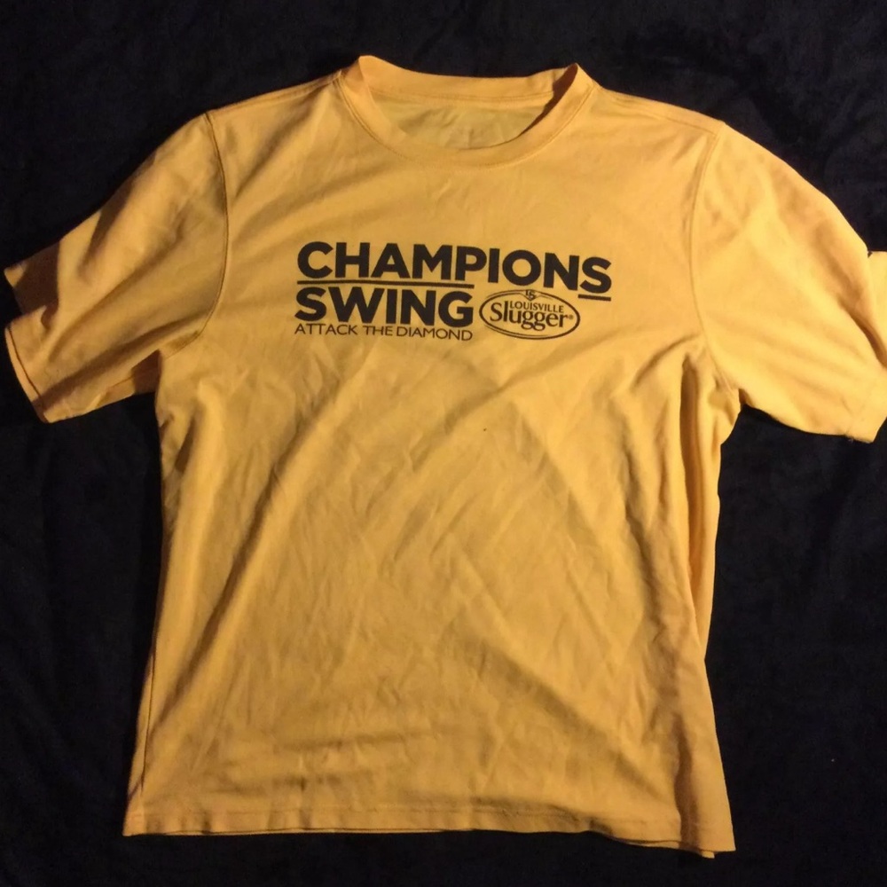 Yellow Louisville Slugger T Shirt Champions Swing Medium M